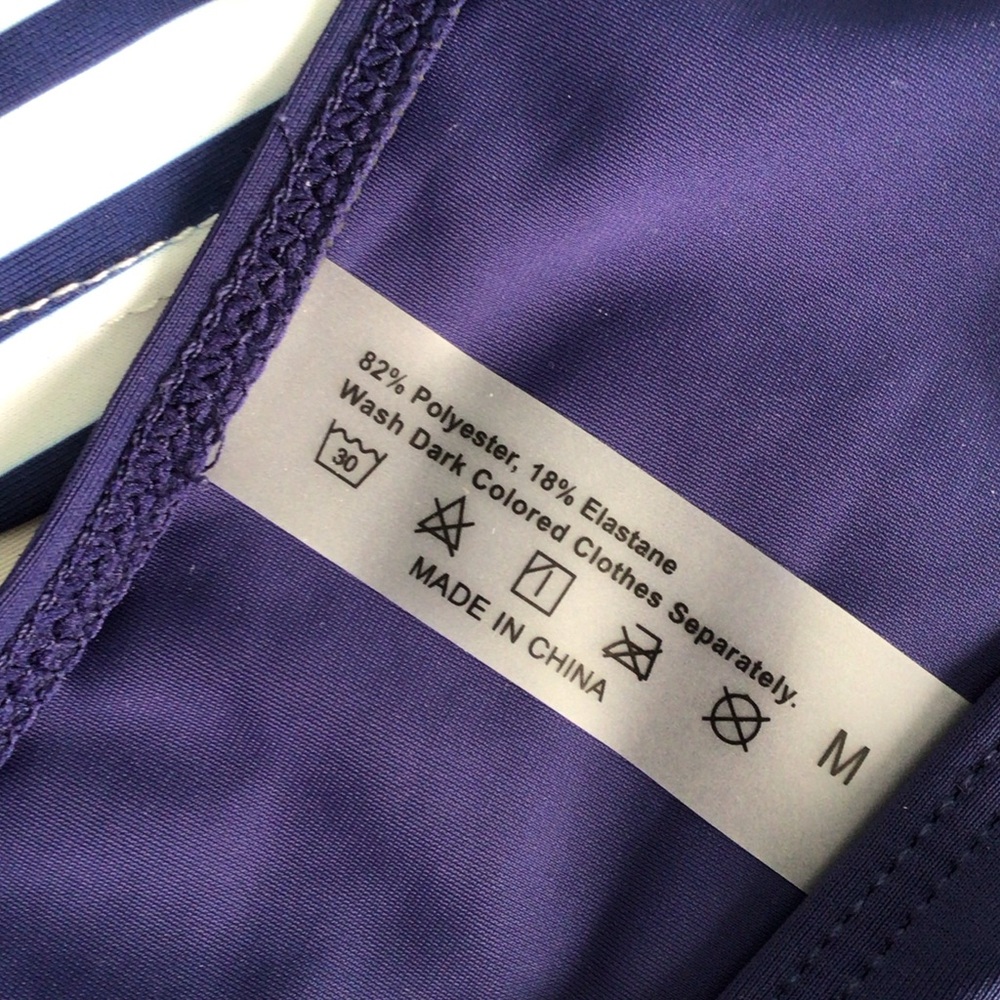 Striped Navy & White Tankini Set - Picture 3 of 5